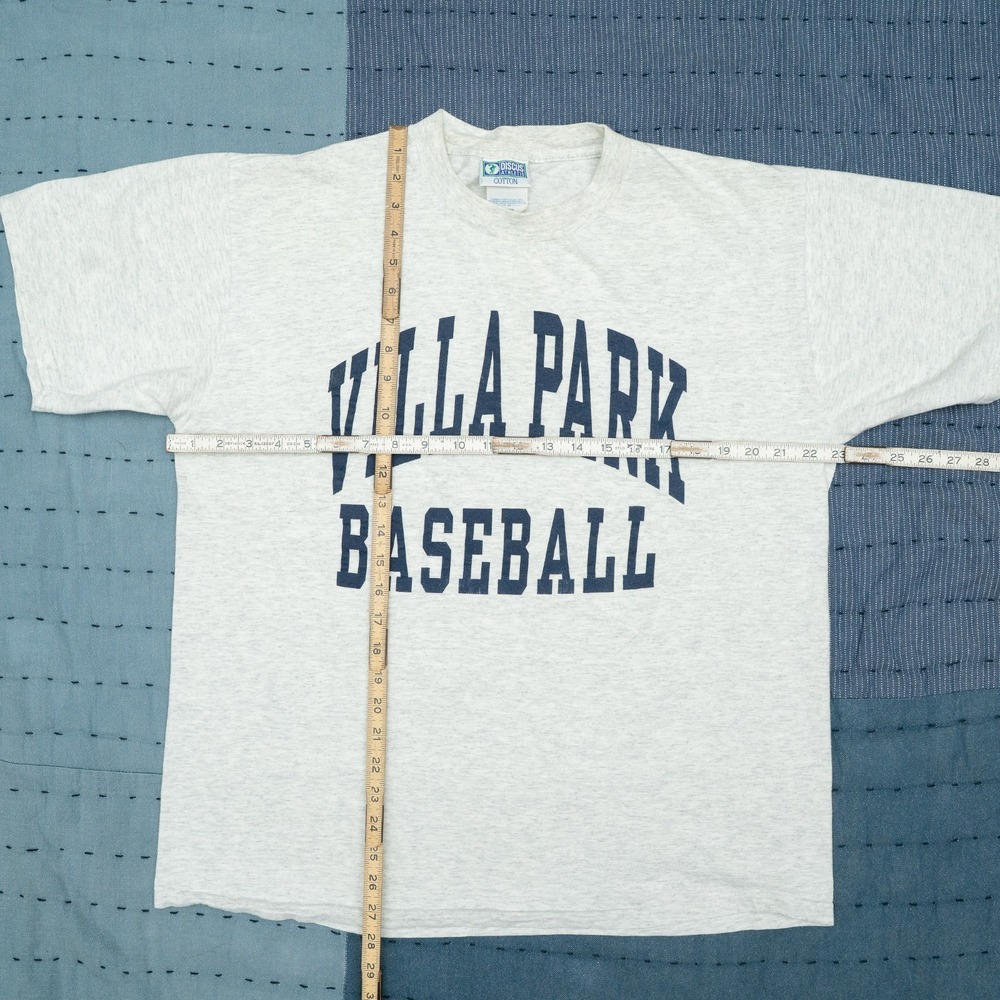 VTG Discus Sports Villa Park Baseball Short Sleeve Shirt heather grey 80s 90s XL - Picture 4 of 5